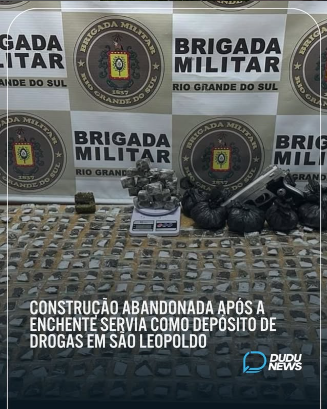 depósito de drogas em construção abandonada, destruída pela enchente em são leopoldo, é descoberto pela brigada militar